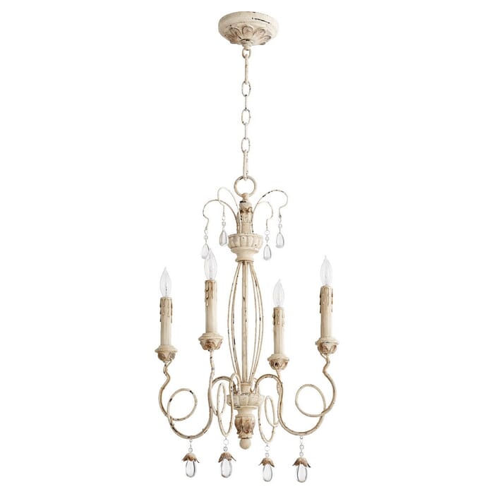 Quorum Venice 4-Light 26" Transitional Chandelier in Persian White Quorum Venice 4-Light 26" Transitional Chandelier in Persian White