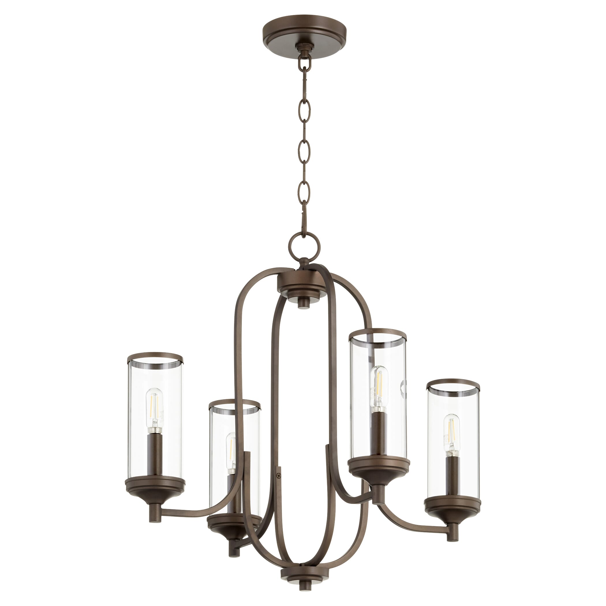 Quorum Collins 4-Light 21"" Transitional Chandelier in Oiled Bronze -  Quorum International, 6044-4-86