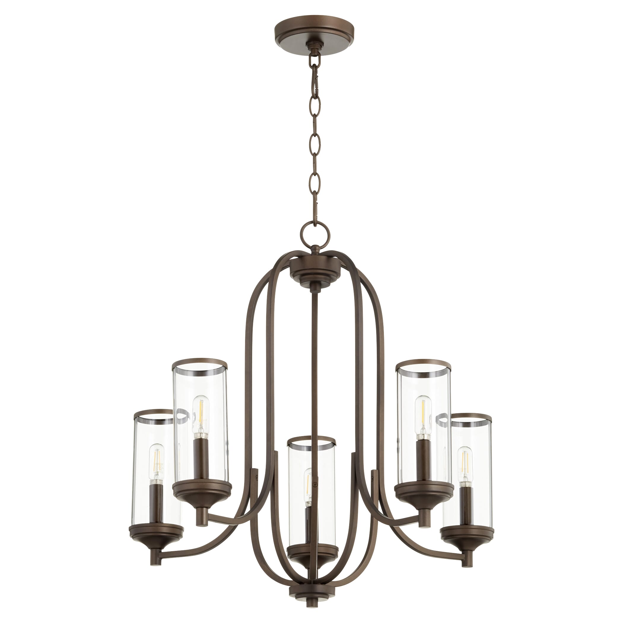 Quorum Collins 5-Light 25"" Transitional Chandelier in Oiled Bronze -  Quorum International, 6044-5-86