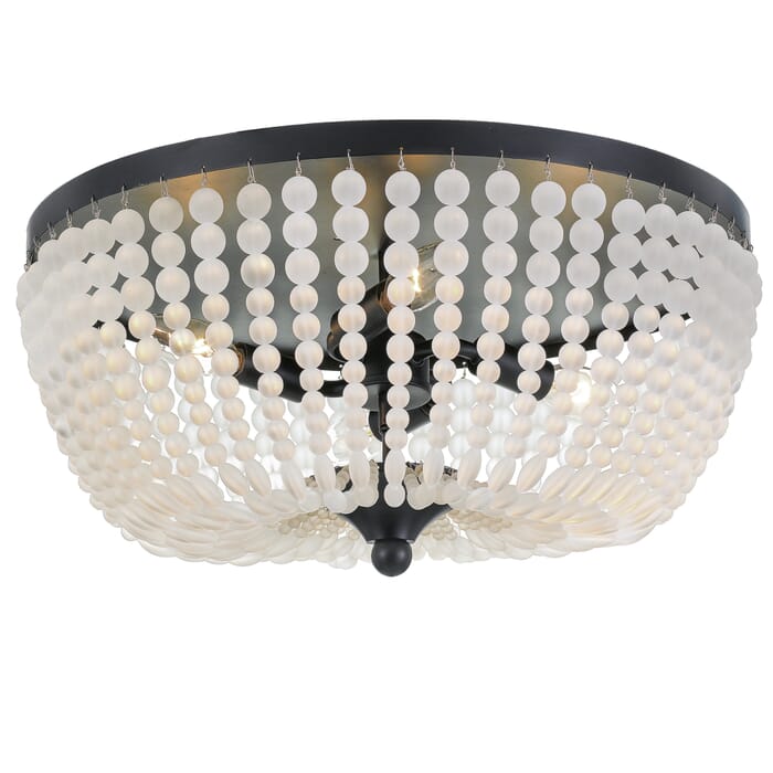 Crystorama Rylee 4-Light 18" Ceiling Light in Matte Black with Frosted Glass Beads Crystals Crystorama Rylee 4-Light 18" Ceiling Light in Matte Black with Frosted Glass Beads Crystals