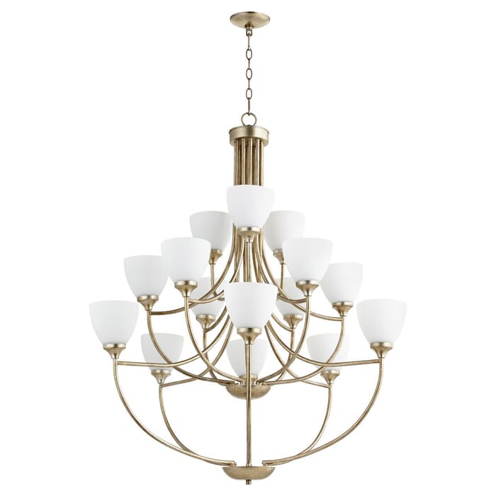 Quorum Enclave 15-Light 44" Transitional Chandelier in Aged Silver Leaf Quorum Enclave 15-Light 44" Transitional Chandelier in Aged Silver Leaf