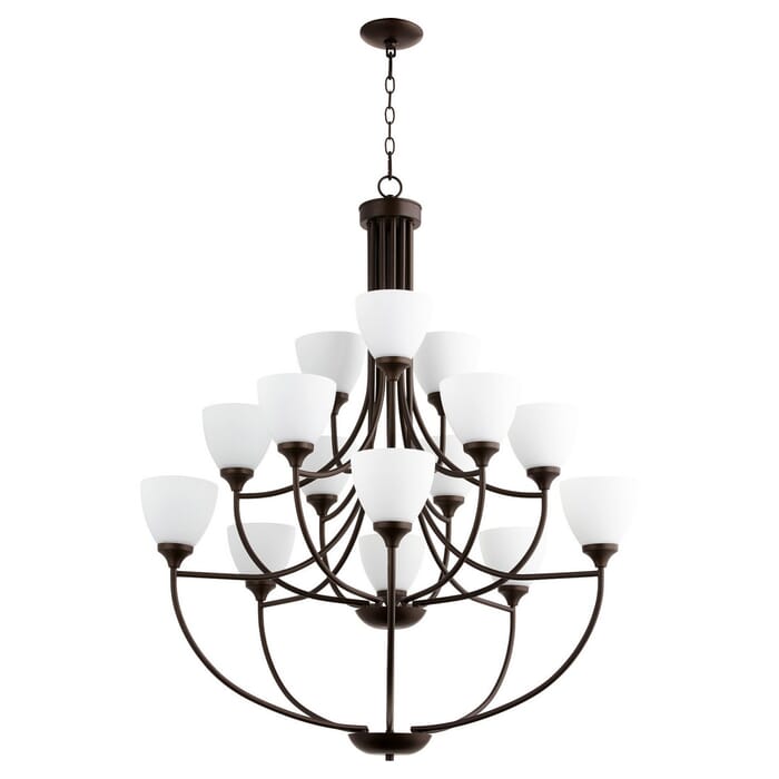 Quorum Enclave 15-Light 44" Transitional Chandelier in Oiled Bronze Quorum Enclave 15-Light 44" Transitional Chandelier in Oiled Bronze