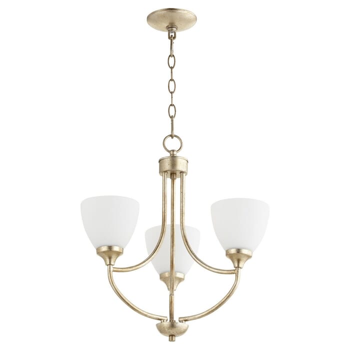 Quorum Enclave 3-Light 21" Transitional Chandelier in Aged Silver Leaf Quorum Enclave 3-Light 21" Transitional Chandelier in Aged Silver Leaf
