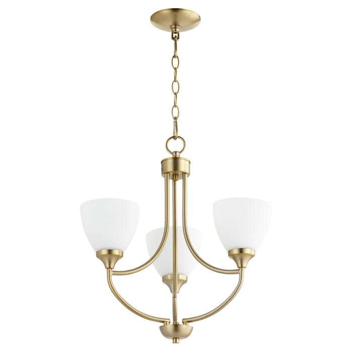Quorum Enclave 3-Light 21" Transitional Chandelier in Aged Brass Quorum Enclave 3-Light 21" Transitional Chandelier in Aged Brass