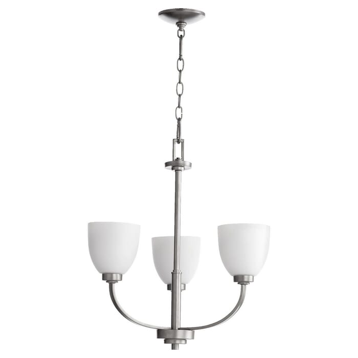 Quorum Reyes 3-Light 22" Transitional Chandelier in Classic Nickel Quorum Reyes 3-Light 22" Transitional Chandelier in Classic Nickel