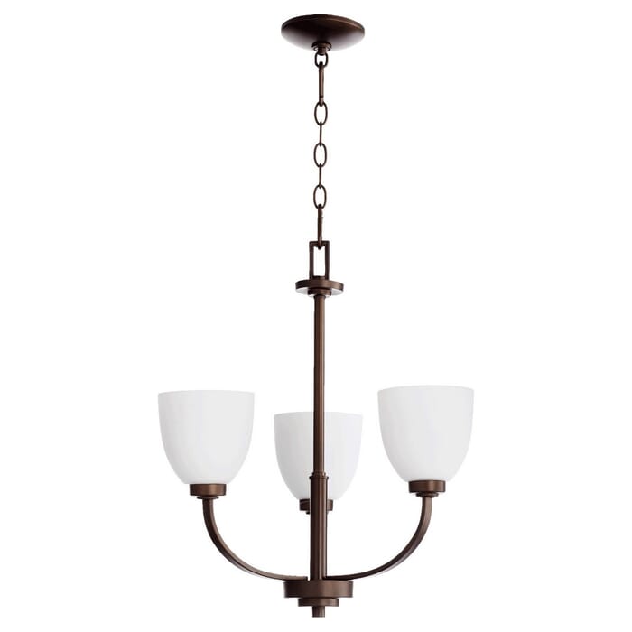 Quorum Reyes 3-Light 22" Transitional Chandelier in Oiled Bronze Quorum Reyes 3-Light 22" Transitional Chandelier in Oiled Bronze