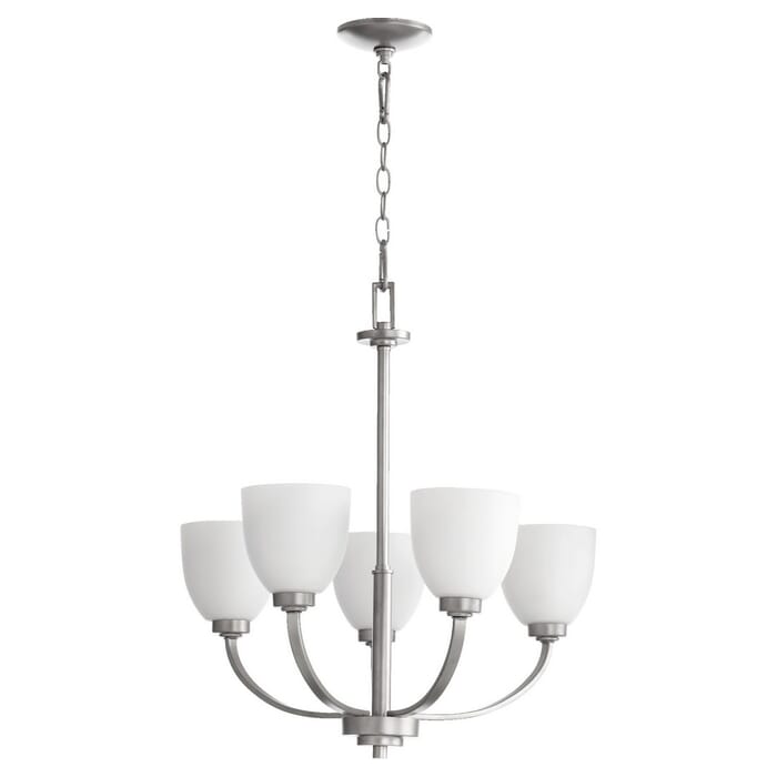 Quorum Reyes 5-Light 24" Transitional Chandelier in Classic Nickel Quorum Reyes 5-Light 24" Transitional Chandelier in Classic Nickel