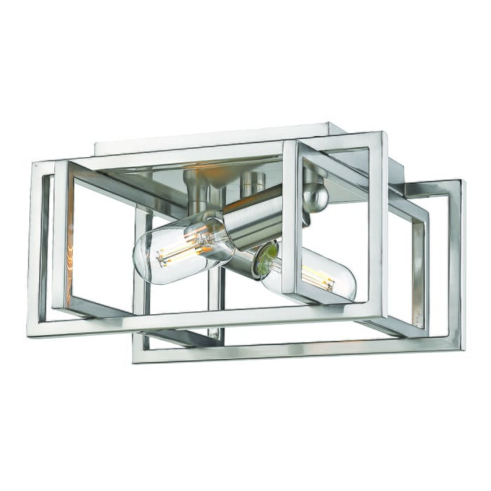 Golden Tribeca 2-Light 12" Ceiling Light in Pewter Golden Tribeca 2-Light 12" Ceiling Light in Pewter