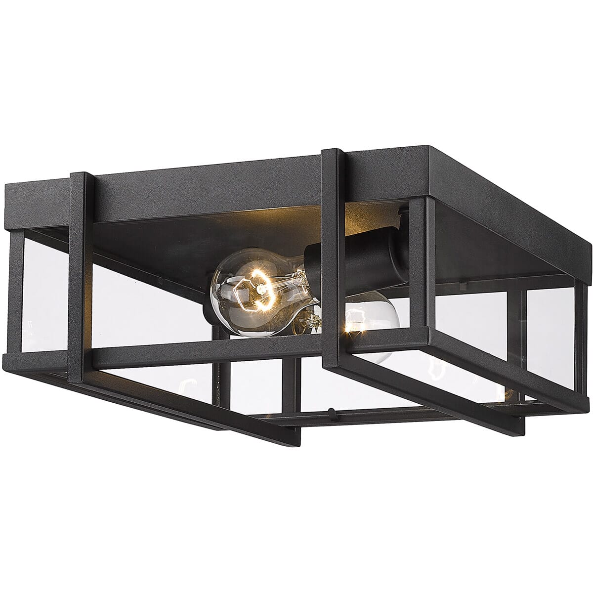 Golden Tribeca 2-Light Outdoor Ceiling Light in Natural Black