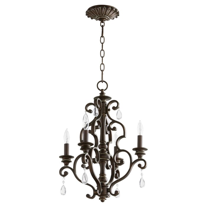Quorum San Miguel 4-Light 26" Transitional Chandelier in Vintage Copper Quorum San Miguel 4-Light 26" Transitional Chandelier in Vintage Copper