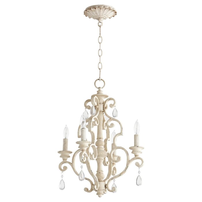 Quorum San Miguel 4-Light 26" Transitional Chandelier in Persian White Quorum San Miguel 4-Light 26" Transitional Chandelier in Persian White
