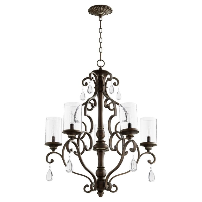Quorum San Miguel 5-Light 33" Transitional Chandelier in Vintage Copper Quorum San Miguel 5-Light 33" Transitional Chandelier in Vintage Copper