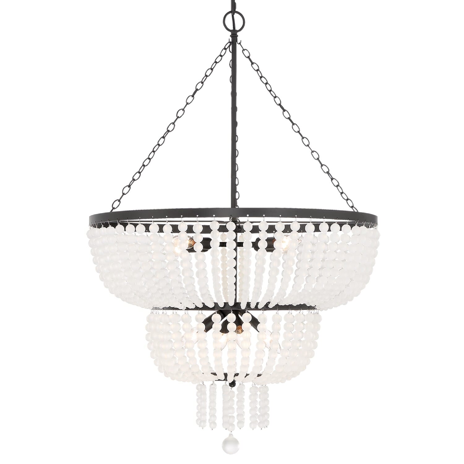 frosted glass bead chandelier