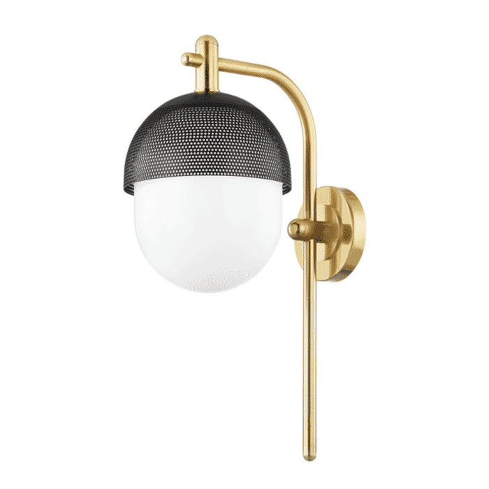 Hudson Valley Nyack Wall Sconce in Aged Brass and Black Hudson Valley Nyack Wall Sconce in Aged Brass and Black