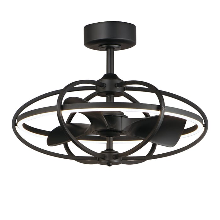 Corona Fan 1-Light LED Fandelight in Black Corona Fan 1-Light LED Fandelight in Black