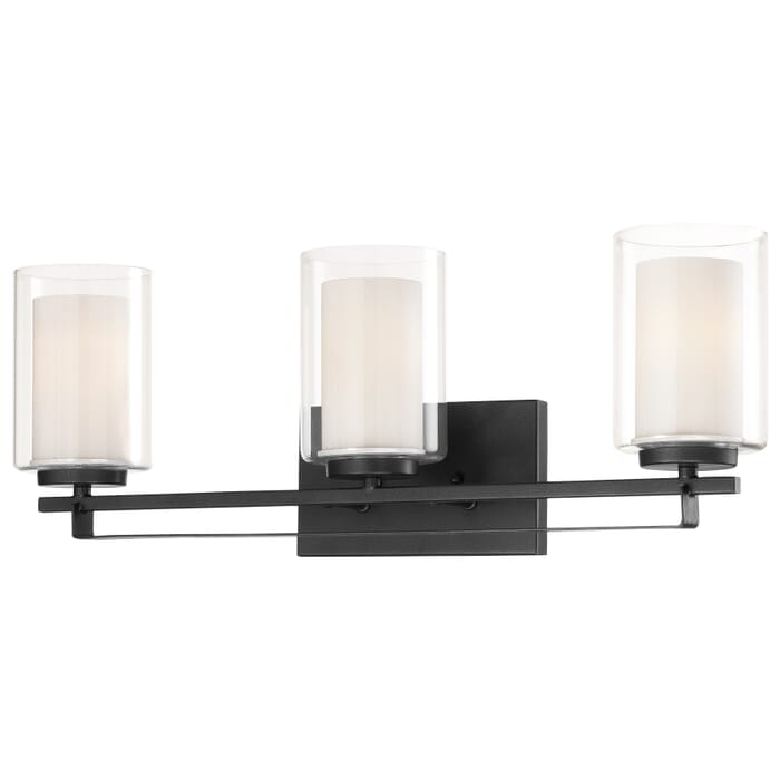 Minka Lavery Parsons Studio 3-Light Bathroom Vanity Light in Sand Coal Minka Lavery Parsons Studio 3-Light Bathroom Vanity Light in Sand Coal