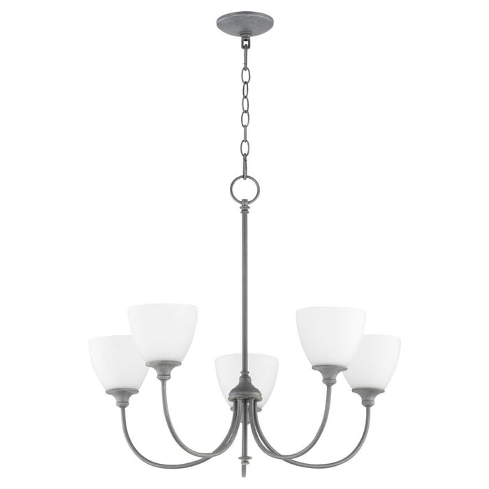 Quorum Celeste 5-Light 25" Transitional Chandelier in Zinc Quorum Celeste 5-Light 25" Transitional Chandelier in Zinc