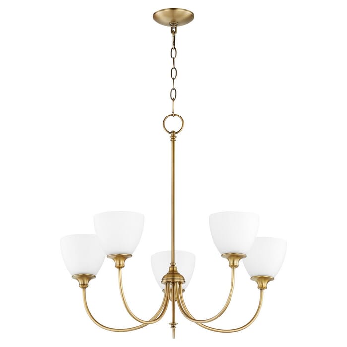 Quorum Celeste 5-Light 25" Transitional Chandelier in Aged Brass Quorum Celeste 5-Light 25" Transitional Chandelier in Aged Brass