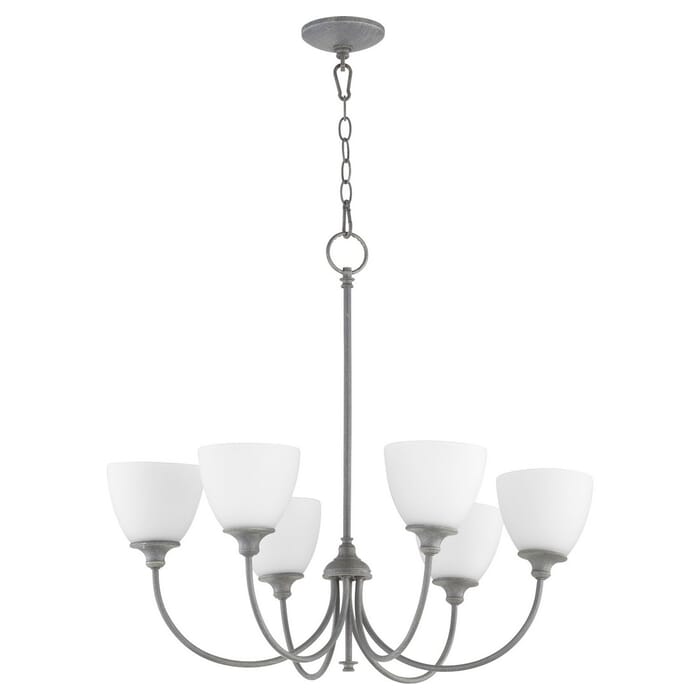 Quorum Celeste 6-Light 25" Transitional Chandelier in Zinc Quorum Celeste 6-Light 25" Transitional Chandelier in Zinc