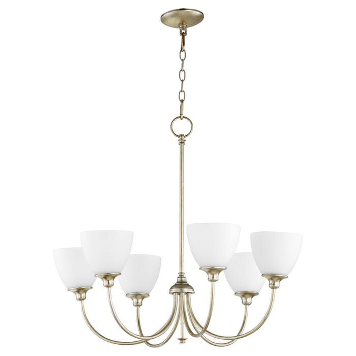 Quorum Celeste 6-Light 25" Transitional Chandelier in Aged Silver Leaf Quorum Celeste 6-Light 25" Transitional Chandelier in Aged Silver Leaf
