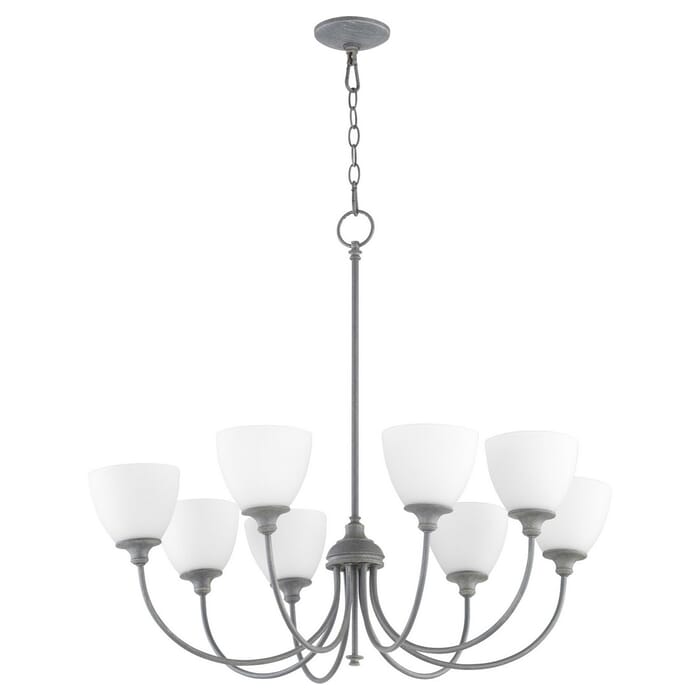 Quorum Celeste 8-Light 29" Transitional Chandelier in Zinc Quorum Celeste 8-Light 29" Transitional Chandelier in Zinc