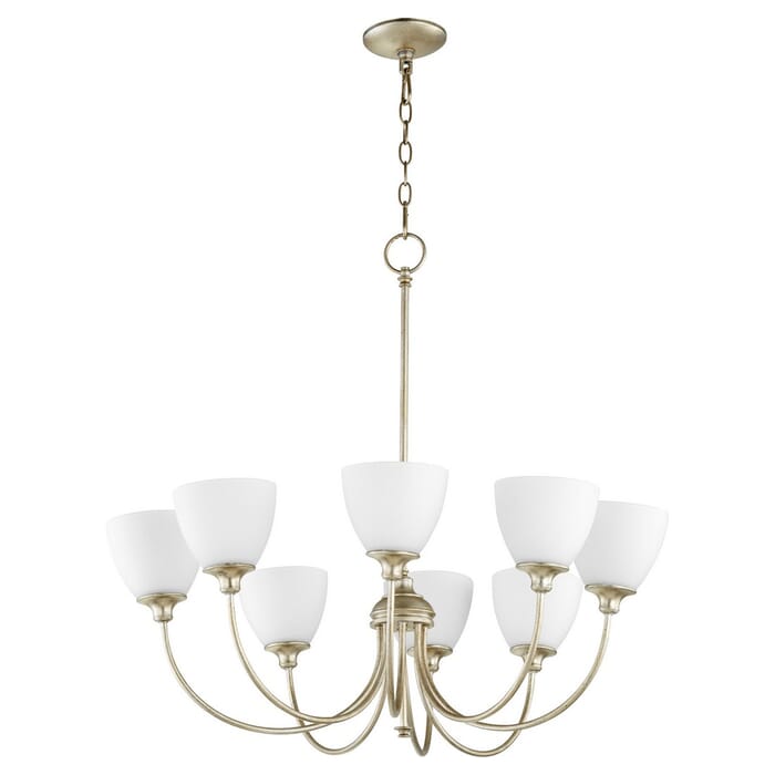 Quorum Celeste 8-Light 29" Transitional Chandelier in Aged Silver Leaf Quorum Celeste 8-Light 29" Transitional Chandelier in Aged Silver Leaf