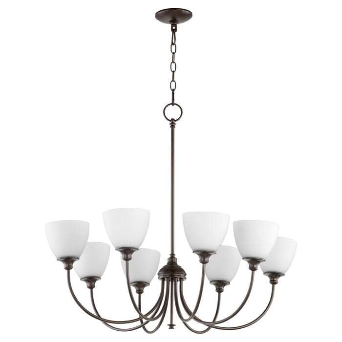 Quorum Celeste 8-Light 29" Transitional Chandelier in Oiled Bronze Quorum Celeste 8-Light 29" Transitional Chandelier in Oiled Bronze