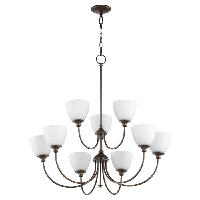 Quorum Celeste 9-Light 34" Transitional Chandelier in Oiled Bronze Quorum Celeste 9-Light 34" Transitional Chandelier in Oiled Bronze