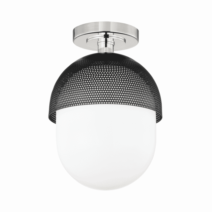 Hudson Valley Nyack Ceiling Light in Polished Nickel and Black Hudson Valley Nyack Ceiling Light in Polished Nickel and Black