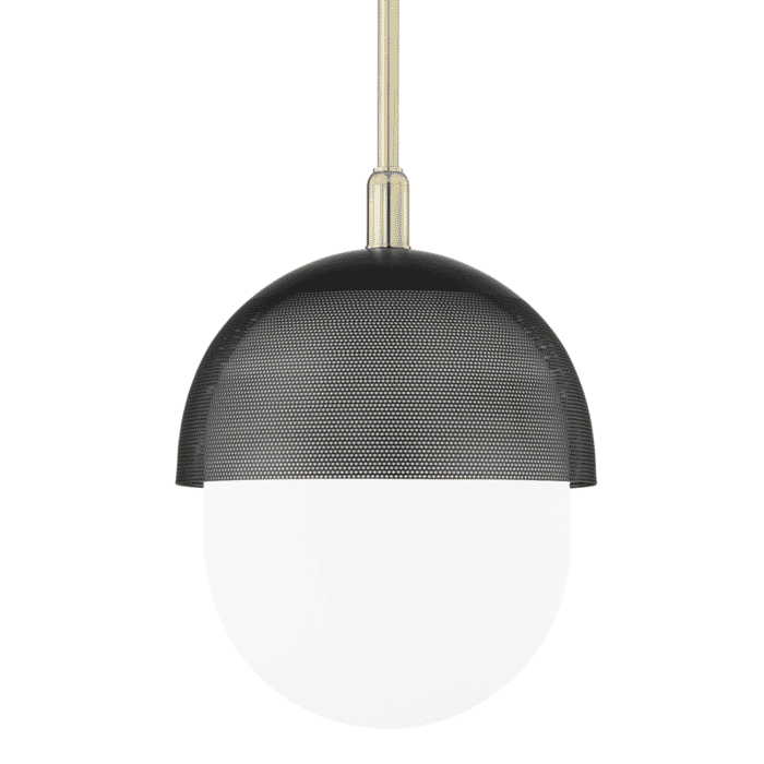 Hudson Valley Nyack Pendant Light in Aged Brass and Black Hudson Valley Nyack Pendant Light in Aged Brass and Black