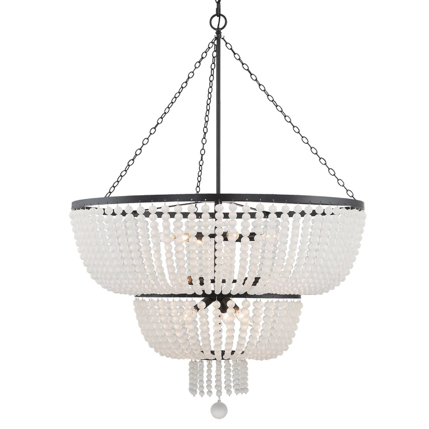frosted glass bead chandelier