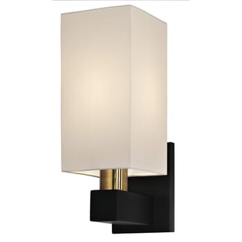 Sonneman Cubo 5" Sconce in Natural Brass and Black Finish