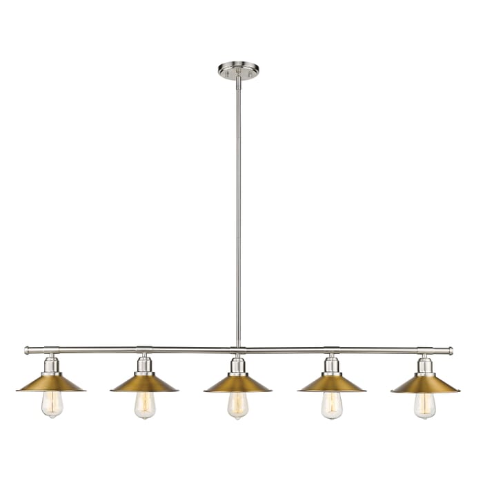 Z-Lite Casa 5-Light Linear Pendant Light In Brushed Nickel Z-Lite Casa 5-Light Linear Pendant Light In Brushed Nickel