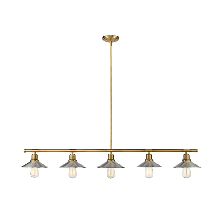 Z-Lite Casa 5-Light Linear Pendant Light In Factory Brass Z-Lite Casa 5-Light Linear Pendant Light In Factory Brass