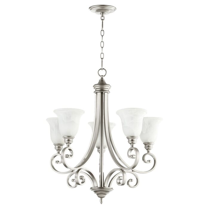 Quorum Bryant 5-Light 30" Transitional Chandelier in Classic Nickel Quorum Bryant 5-Light 30" Transitional Chandelier in Classic Nickel