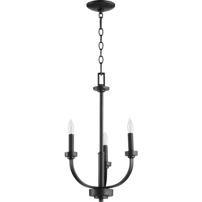 Quorum Reyes 3-Light 22" Transitional Chandelier in Noir Quorum Reyes 3-Light 22" Transitional Chandelier in Noir