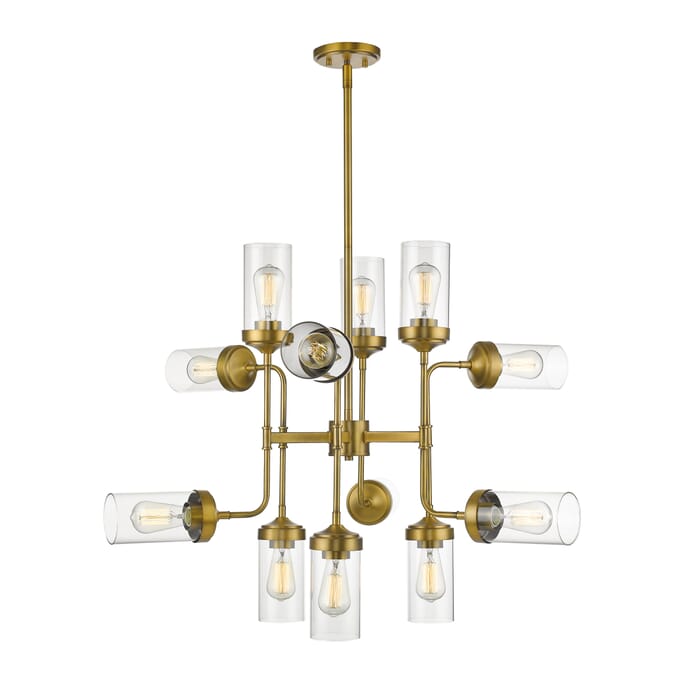 Z-Lite Calliope 12-Light Pendant Light In Foundry Brass Z-Lite Calliope 12-Light Pendant Light In Foundry Brass