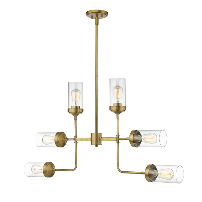Z-Lite Calliope 6-Light Pendant Light In Foundry Brass Z-Lite Calliope 6-Light Pendant Light In Foundry Brass
