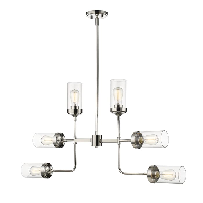 Z-Lite Calliope 6-Light Pendant Light In Polished Nickel Z-Lite Calliope 6-Light Pendant Light In Polished Nickel