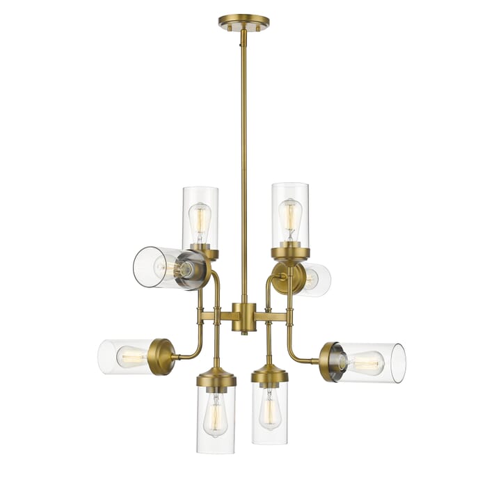 Z-Lite Calliope 8-Light Pendant Light In Foundry Brass Z-Lite Calliope 8-Light Pendant Light In Foundry Brass