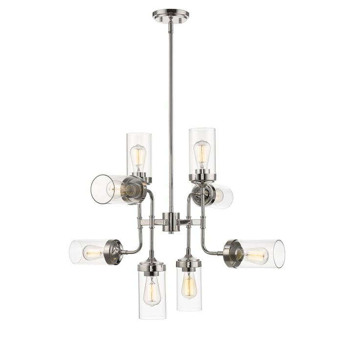 Z-Lite Calliope 8-Light Pendant Light In Polished Nickel Z-Lite Calliope 8-Light Pendant Light In Polished Nickel
