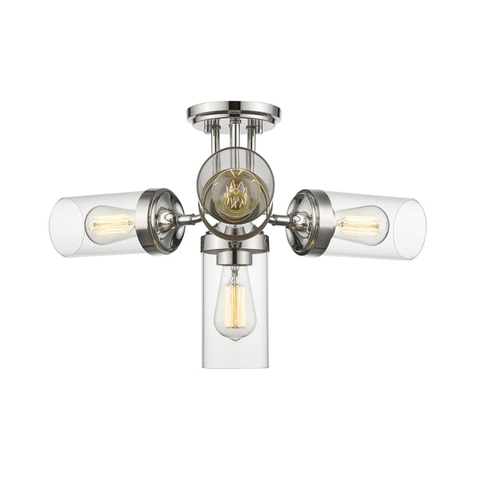 Z-Lite Calliope 4-Light Semi Flush Mount Ceiling Light In Polished Nickel Z-Lite Calliope 4-Light Semi Flush Mount Ceiling Light In Polished Nickel