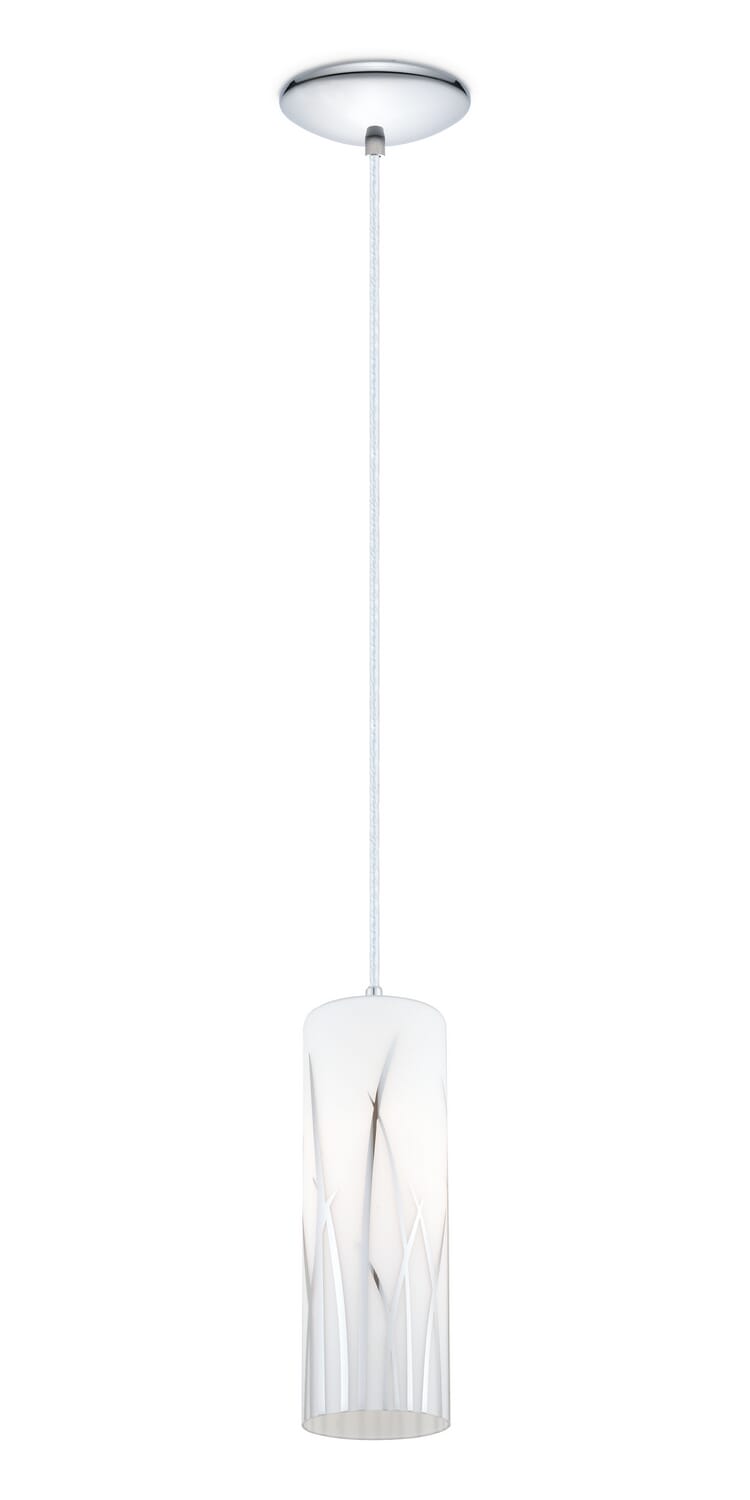 Rivato 1-Light Pendant in White with Chrome