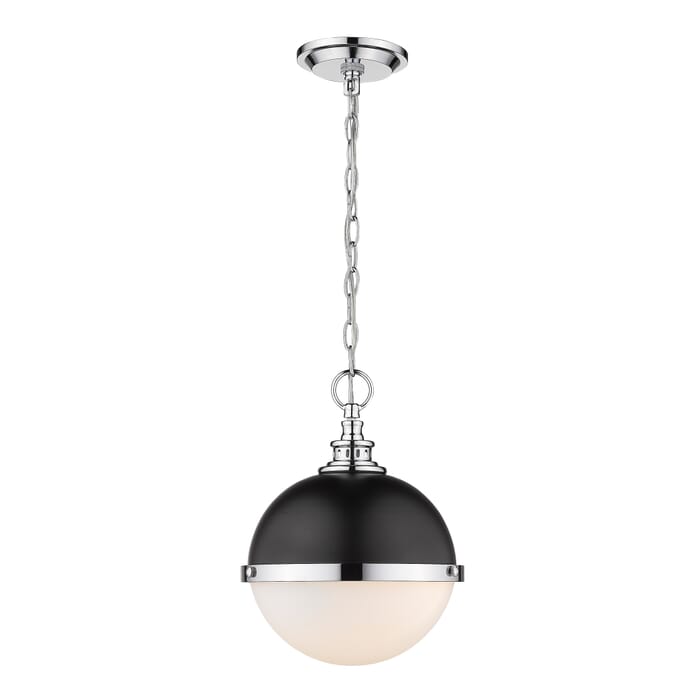 Z-Lite Peyton 2-Light Mini Pendant Light In Matte Black With Chrome Z-Lite Peyton 2-Light Mini Pendant Light In Matte Black With Chrome