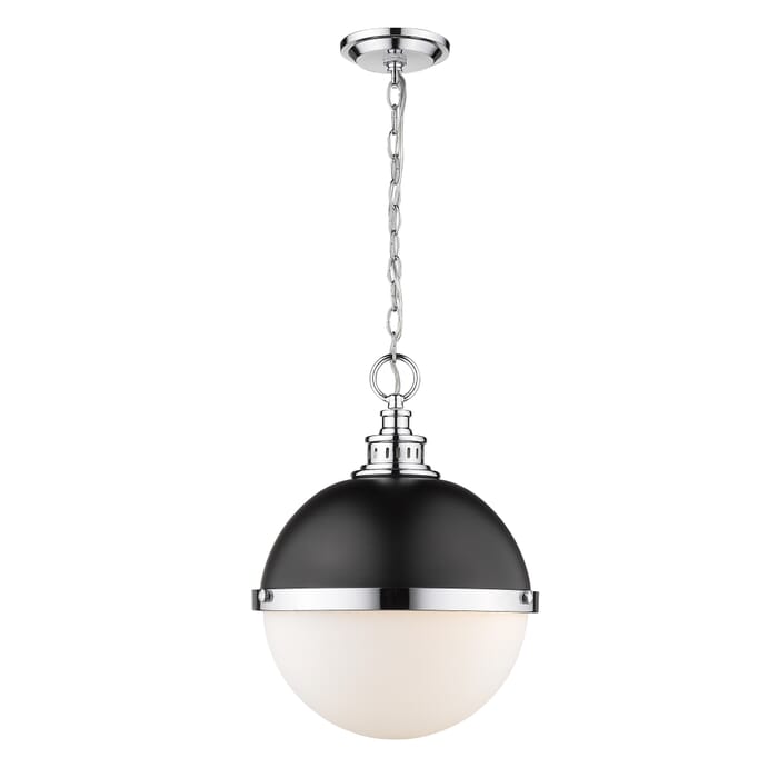 Z-Lite Peyton 2-Light Pendant Light In Matte Black With Chrome Z-Lite Peyton 2-Light Pendant Light In Matte Black With Chrome