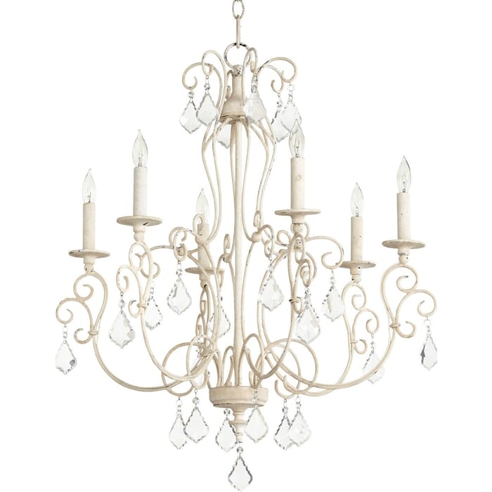 Quorum Ariel 6-Light Chandelier in Persian White Quorum Ariel 6-Light Chandelier in Persian White