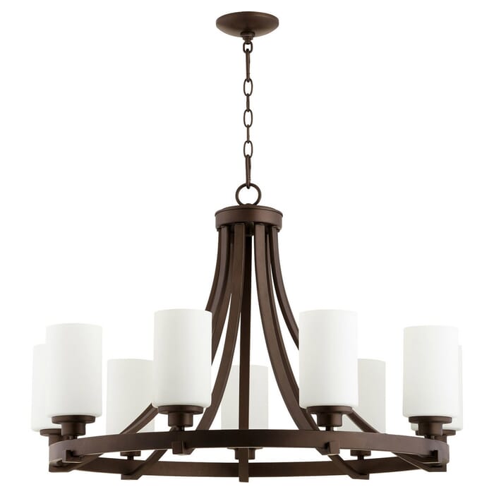 Quorum Lancaster 9-Light 23" Transitional Chandelier in Oiled Bronze Quorum Lancaster 9-Light 23" Transitional Chandelier in Oiled Bronze