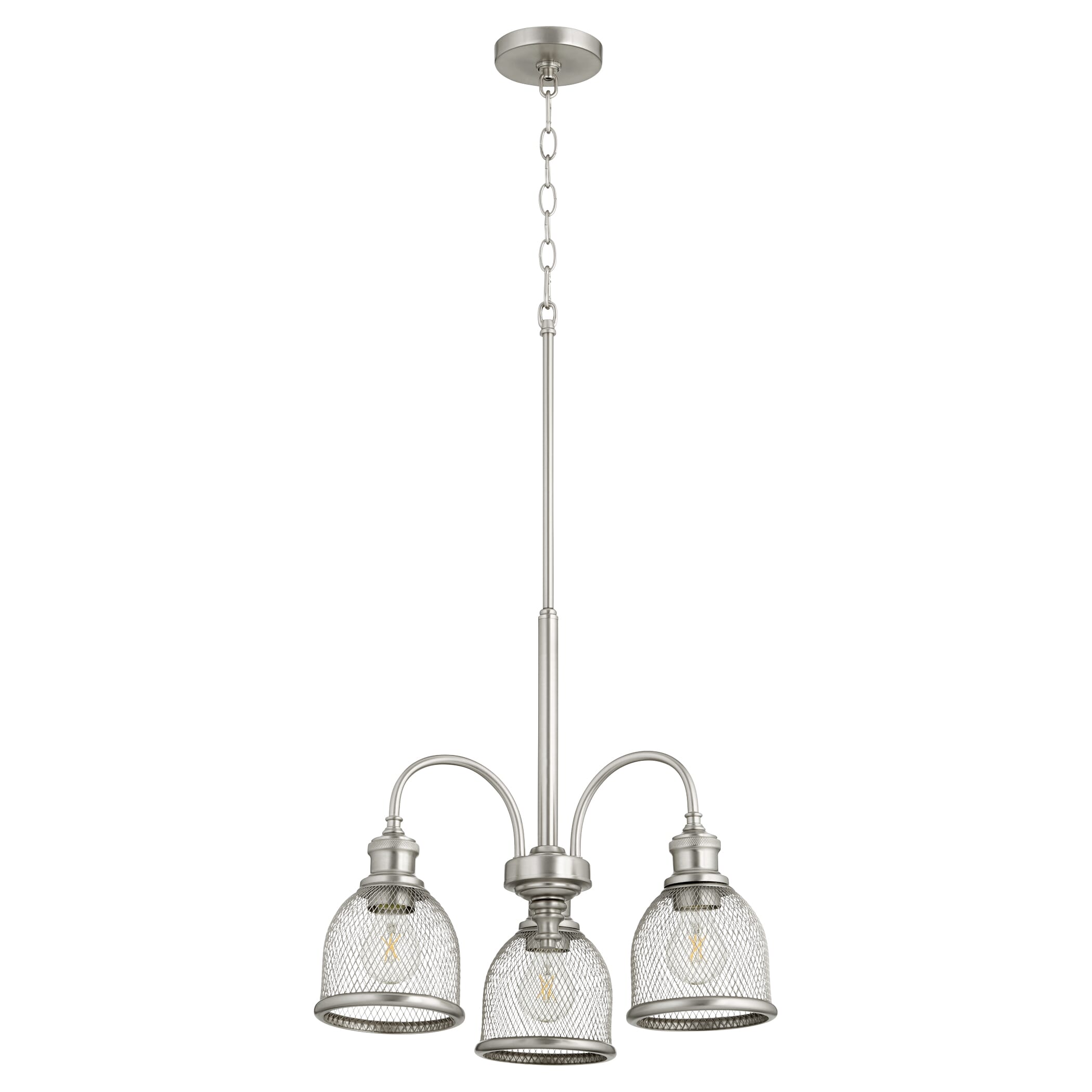 Quorum Omni 3-Light 16" Transitional Chandelier in Satin Nickel