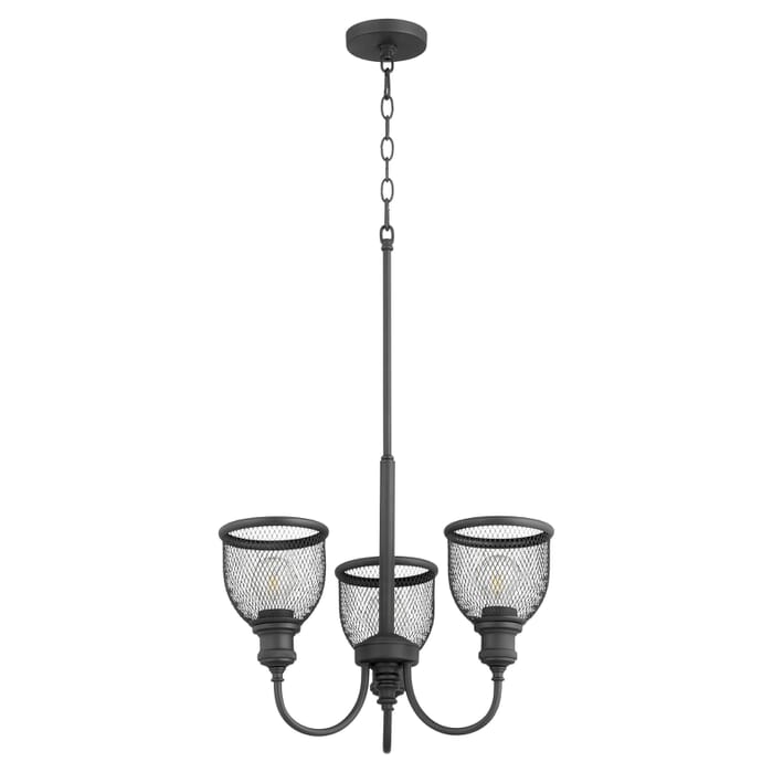 Quorum Omni 3-Light 16" Transitional Chandelier in Noir Quorum Omni 3-Light 16" Transitional Chandelier in Noir