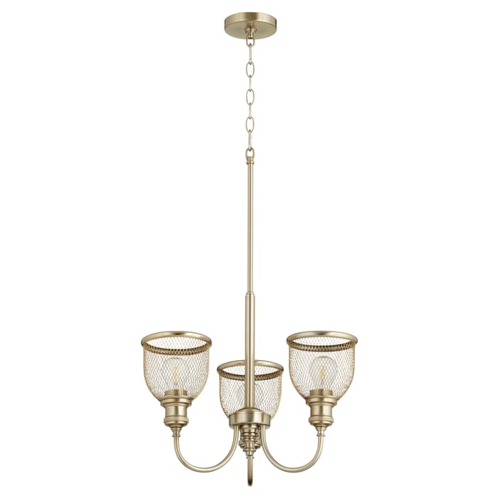 Quorum Omni 3-Light 16" Transitional Chandelier in Aged Brass Quorum Omni 3-Light 16" Transitional Chandelier in Aged Brass